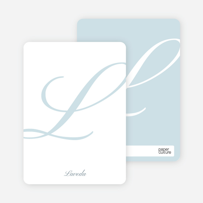 Elegant Letters Personalized Note Cards - Glacier