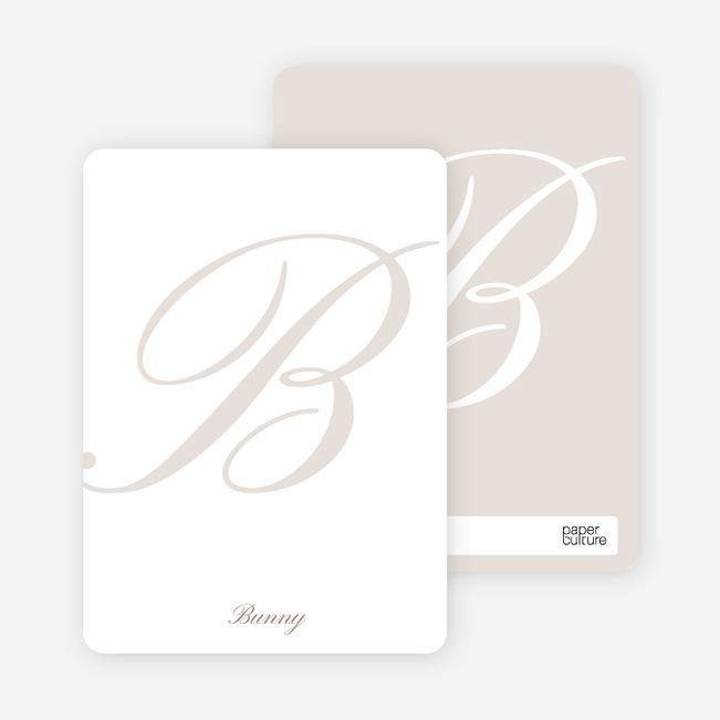 Elegant Letters Personalized Note Cards - Alabaster