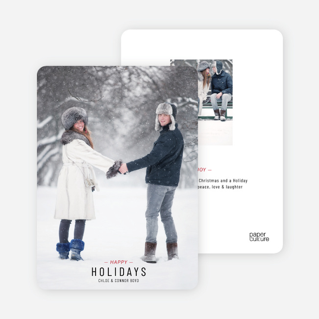 Movie Poster Holiday Photo Cards - Brick Red
