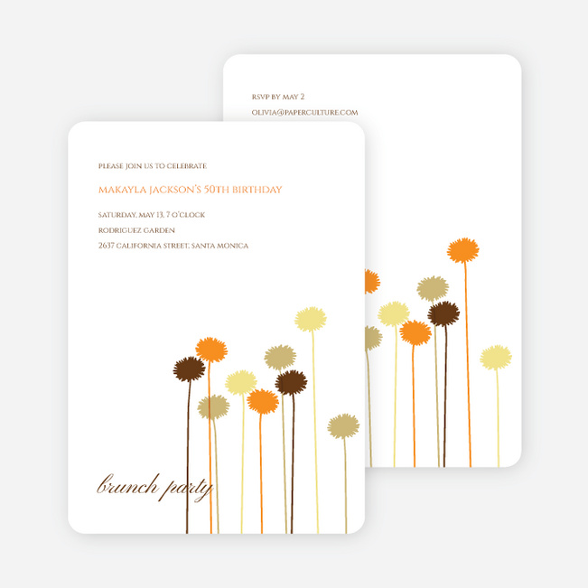 Spring Forward Flower Invitation and Announcement - Forest Green