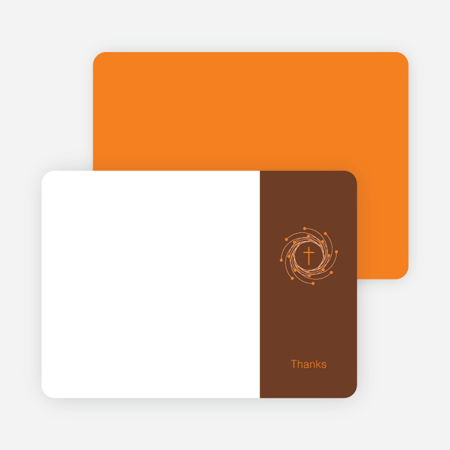 Stationery: ‘Holiday Baptism Invitation’ cards. - Orange