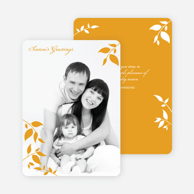 Simply Leaves Holiday Photo Cards - Saffron