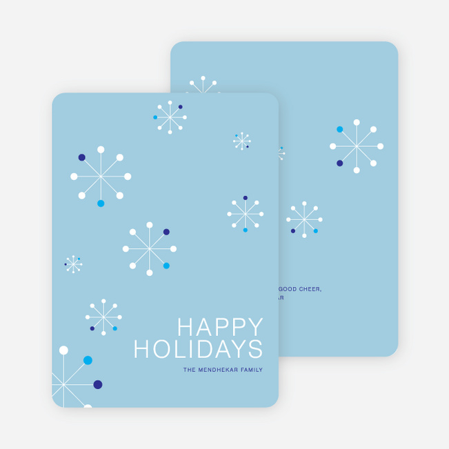 Snowflake Themed Holiday Cards - Celestial Blue