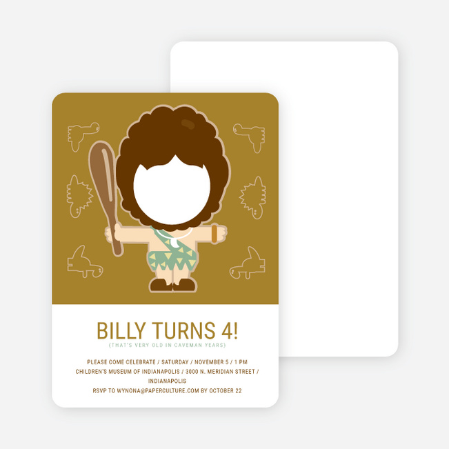 Caveman Invitations: Not Fred Flintstone - Tan