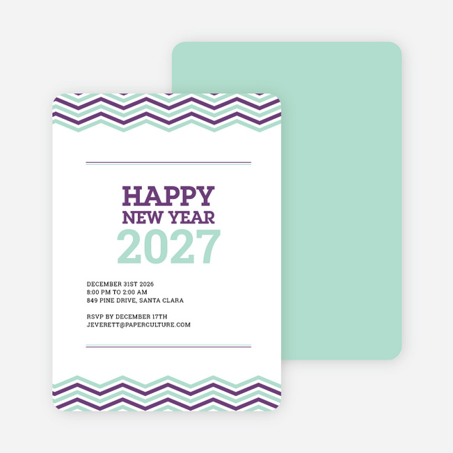 New Year Resolutions Party Invitations - Purple