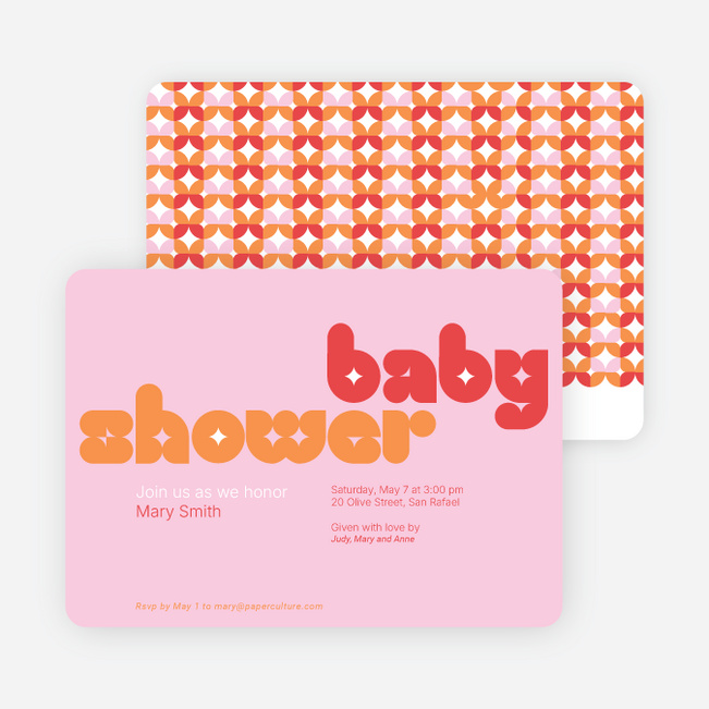 Superstar Girl Baby Shower Invitations - Pink