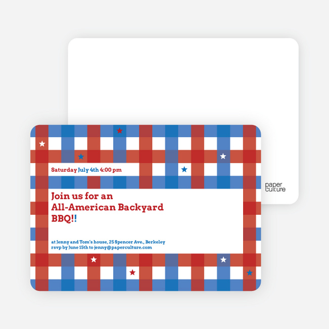 Patriotic American BBQ Party Invitations - Scarlet