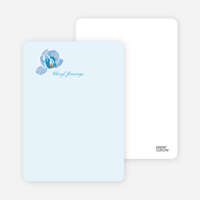 Personal Stationery for Orchid Bridal Shower Invitations - Baby Blue