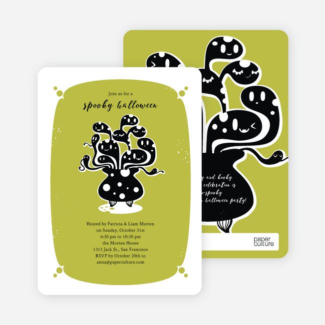 Witches Brewing Halloween Party Invitations - Light Fern