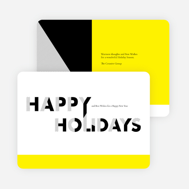 Bold, Modern Happy Holidays Cards for Businesses - Yellow