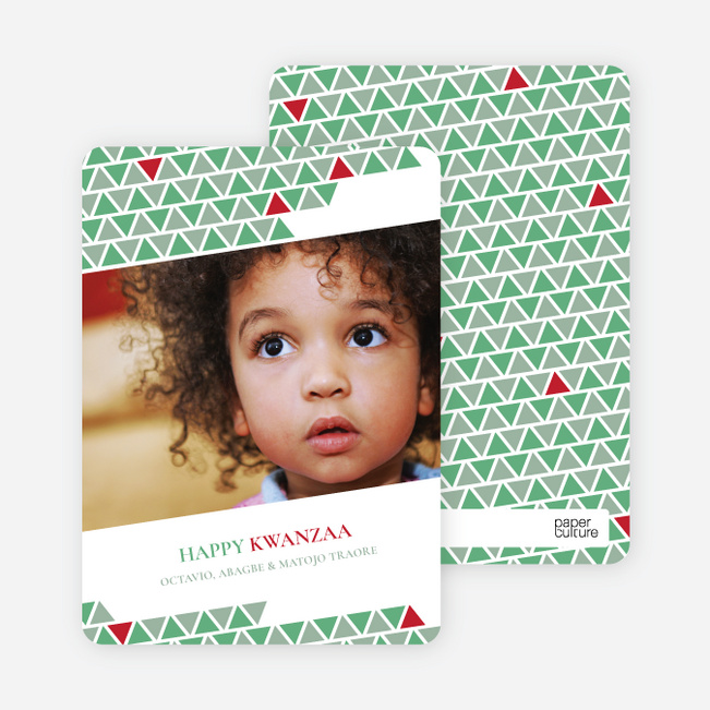 Kwanzaa Triangles Holiday Photo Cards - Wintergreen
