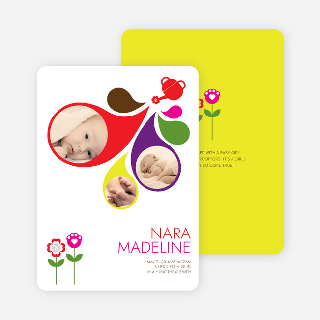 Sprouting Baby Birth Announcement - Multi