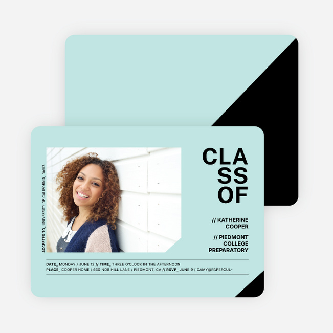 Unique Photo Graduation Announcements - Blue