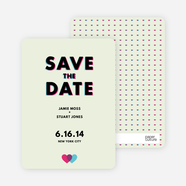 3D Save the Date Cards - Green