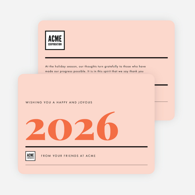 Big Year Corporate New Year Cards - Red