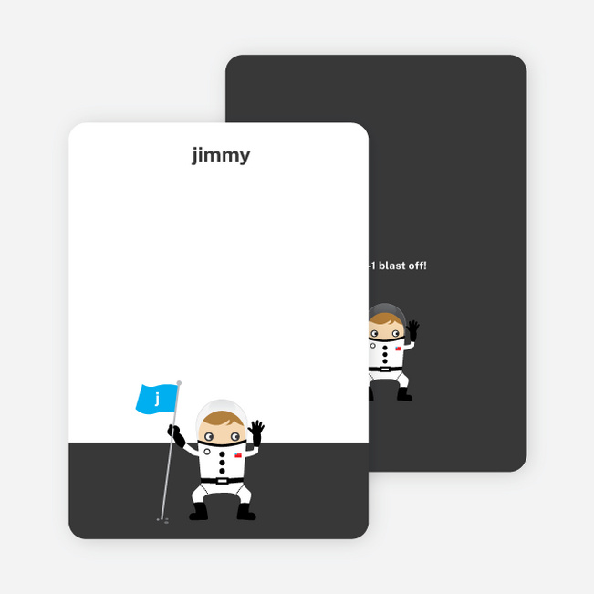 Personal Stationery for Astronaut Birthday Invitation - Charcoal