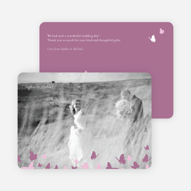 Butterfly Thank You Cards - Pink