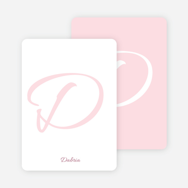 Elegant Letters Personalized Note Cards - Blush