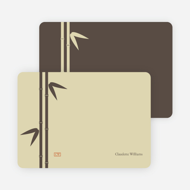 Note Cards: ‘Bamboo Zen Bridal Shower’ cards. - Charcoal