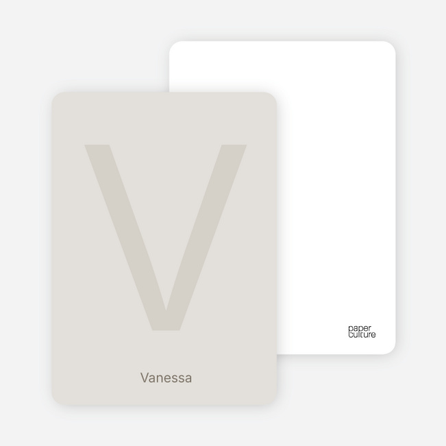 Simply Letters Personalized Note Cards - Sand