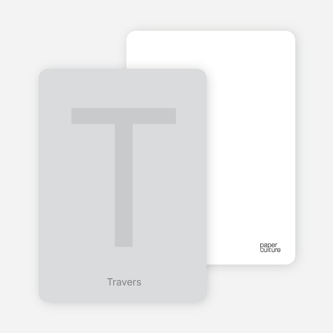 Simply Letters Personalized Note Cards - Light Silver