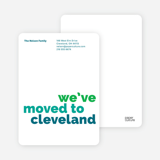 Simply Text Minimalist Moving Announcements - Green House