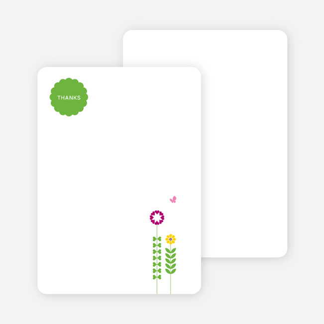 Thank You Card for Springtime Baby Shower Invitations - Magenta