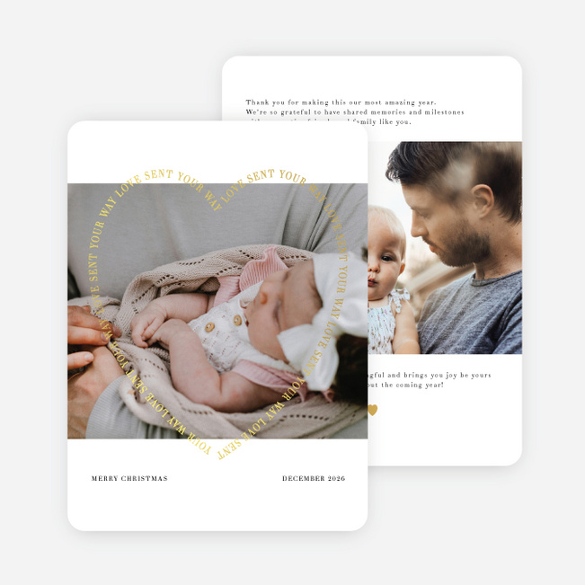 Foil Heartfelt Christmas Cards - Yellow
