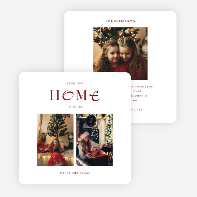 Home Sweet Home Christmas Cards - Red
