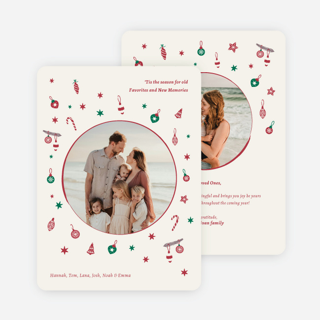 Ornament Icon Frame Holiday Cards and Invitations - Multi