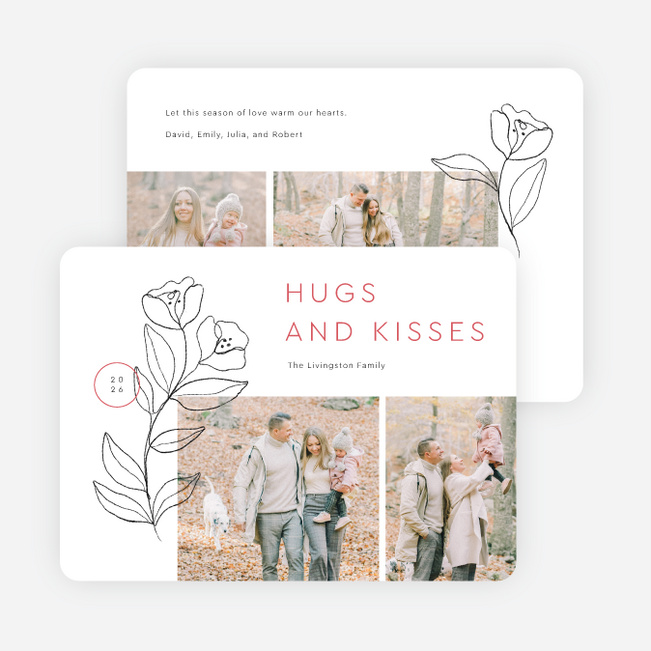 Rosy Hugs Valentine’s Day Cards - Red