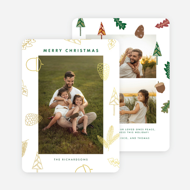 Foil Forest Finds Christmas Cards - Yellow