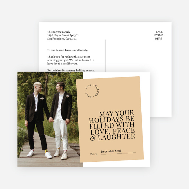 Memorable Memo Holiday Cards and Invitations - Yellow