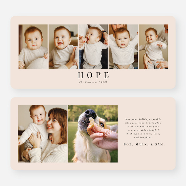 Snap Sequence Holiday Cards and Invitations - Beige